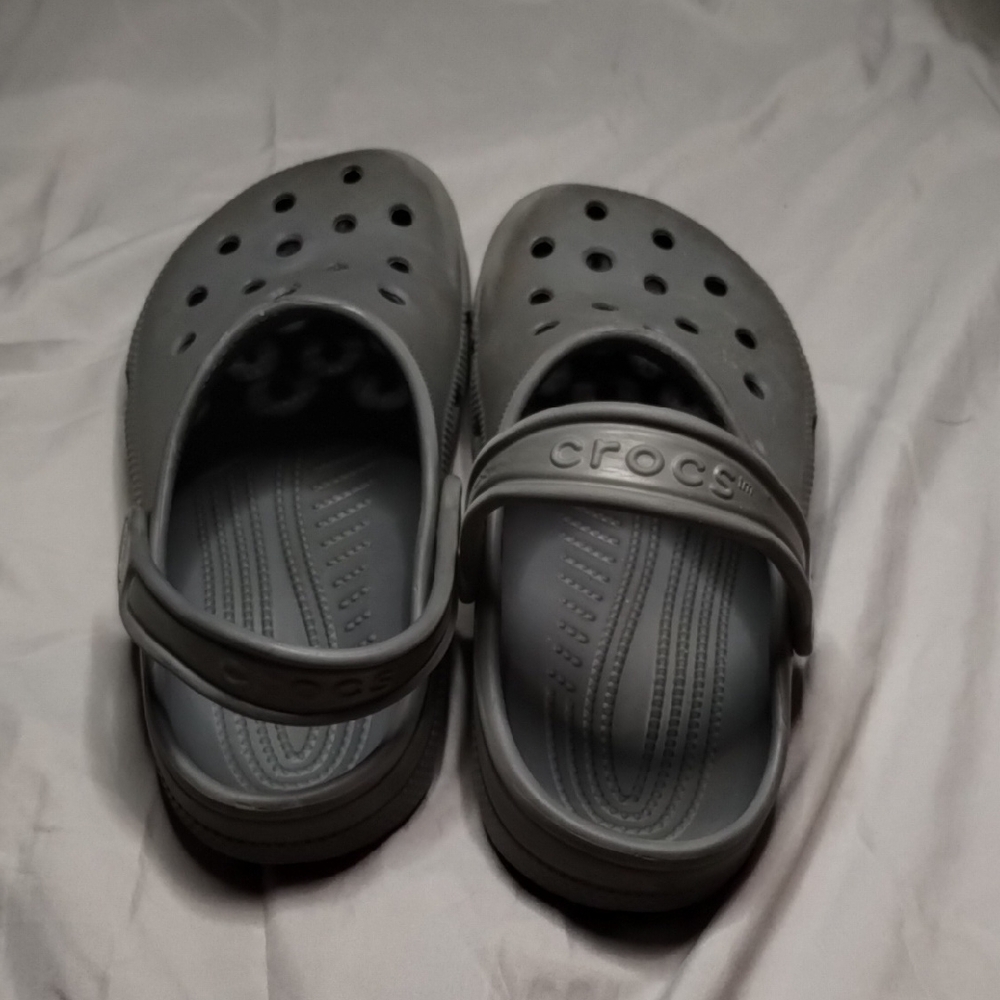 CROCS Gray Sandals with Signature Perforated Design